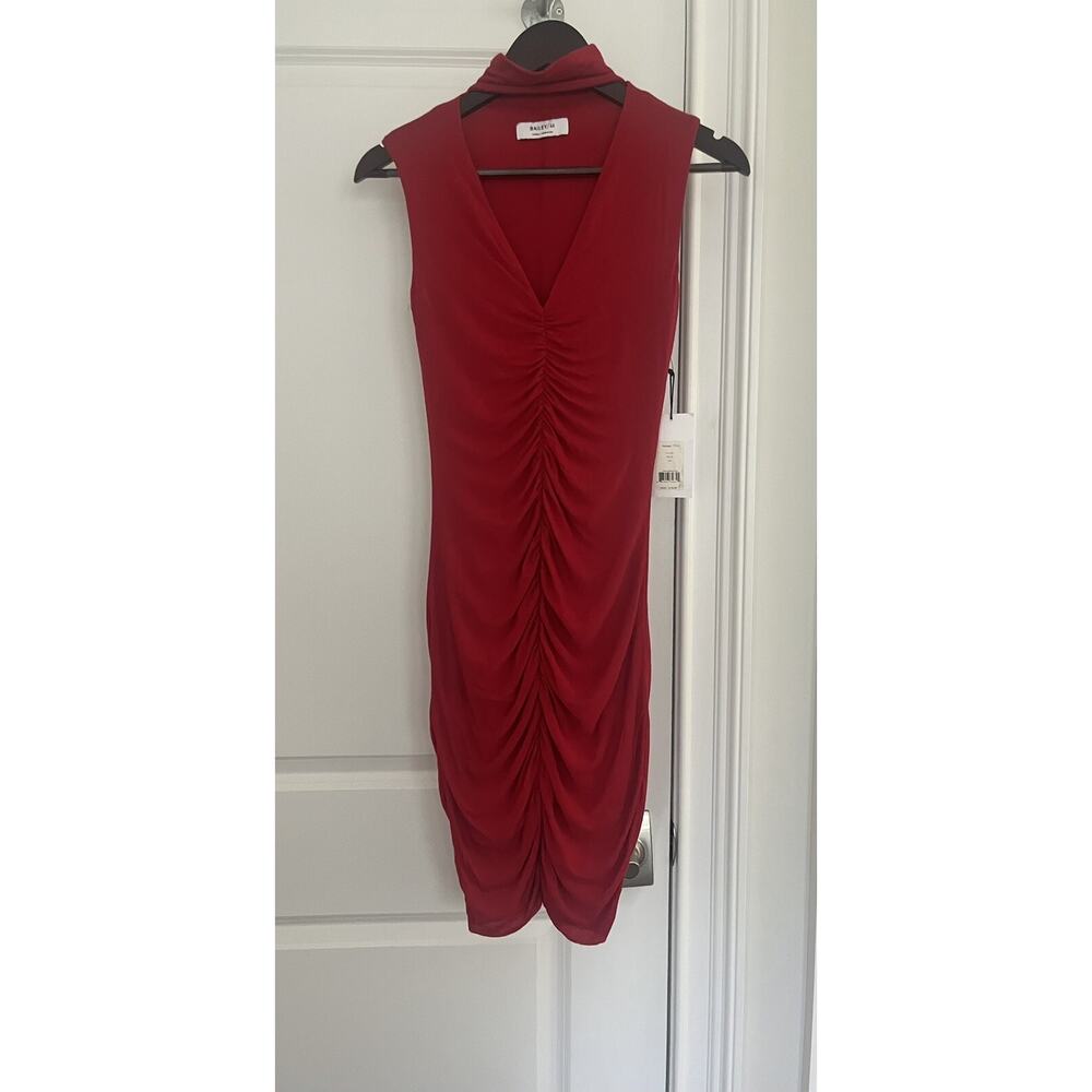 Bailey 44 Anthropologie Fairlead Chocker Dress Sz XS Red Stretch Bodycon NWT